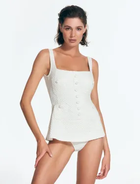 Kimberley Seersucker White Swimsuit