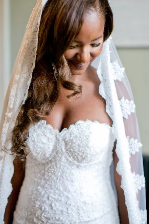 Lace Mermaid Wedding Dress With Swarovski Crystals (#PB144)