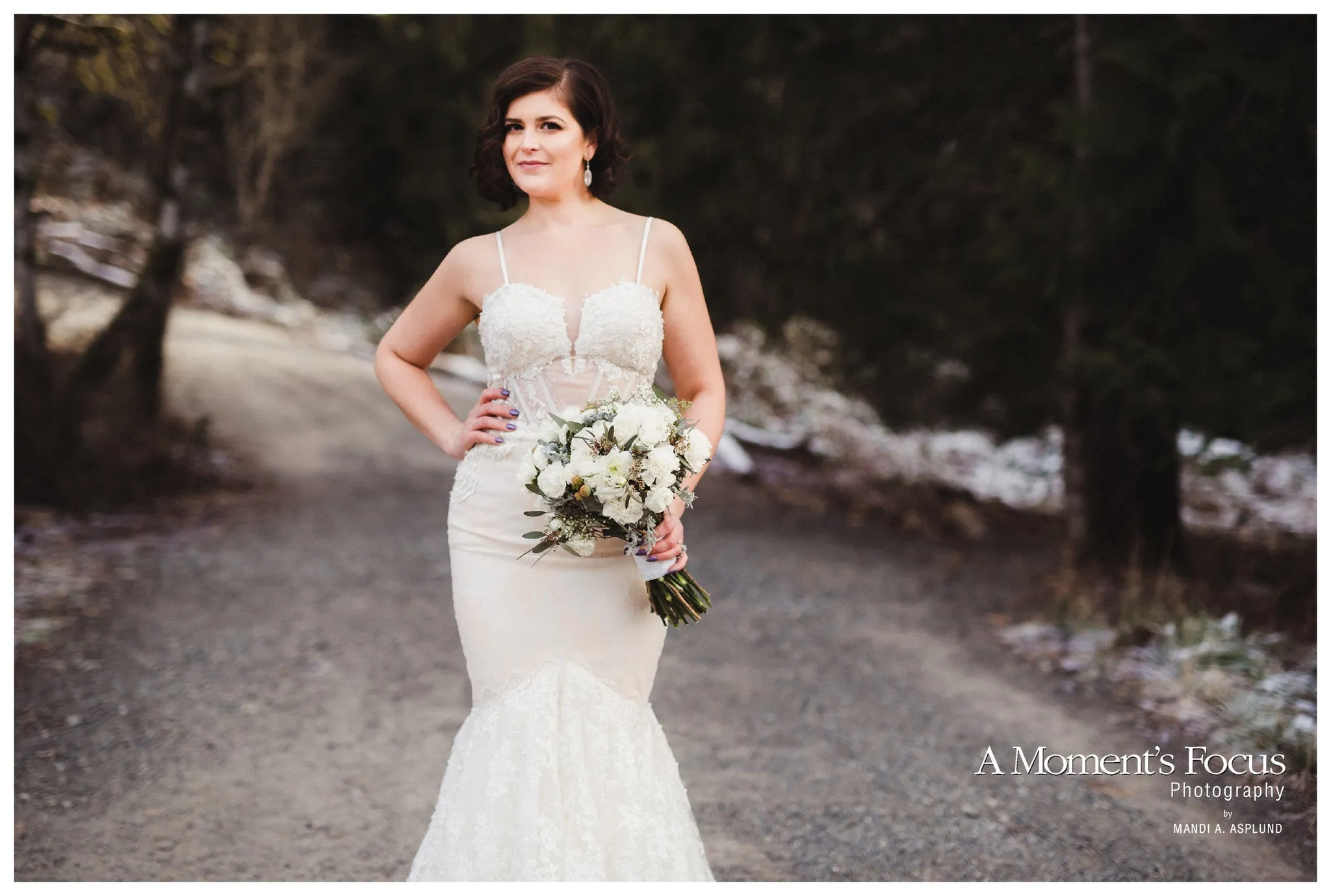 Lace Trumpet Spaghetti Strap Wedding Dress (#Sasha)