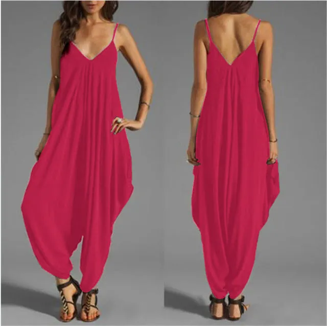 Long Bodysuit Fashion Summer Women's Harem Romper Jumpsuit
