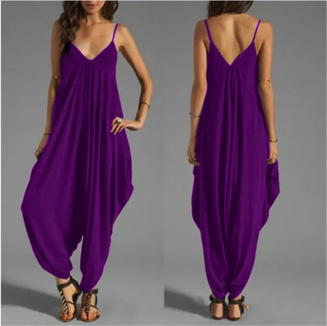 Long Bodysuit Fashion Summer Women's Harem Romper Jumpsuit