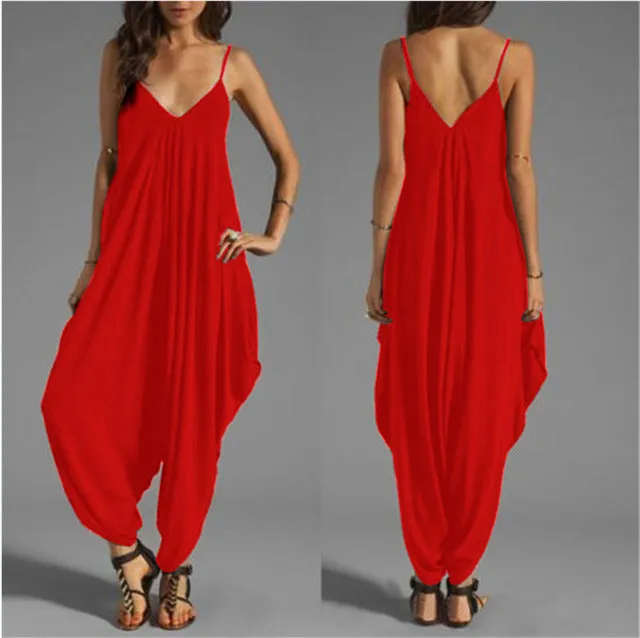 Long Bodysuit Fashion Summer Women's Harem Romper Jumpsuit