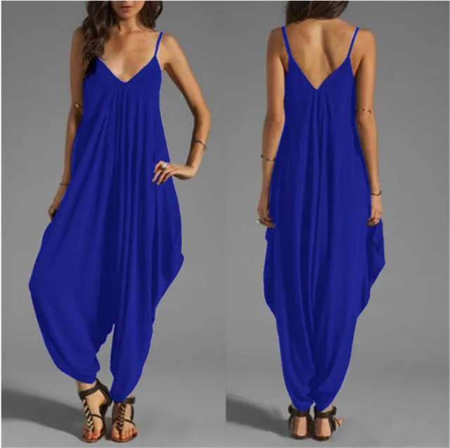 Long Bodysuit Fashion Summer Women's Harem Romper Jumpsuit