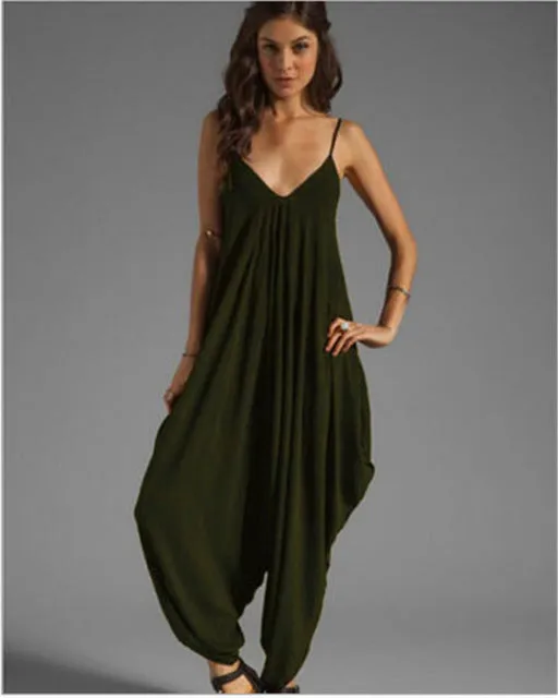 Long Bodysuit Fashion Summer Women's Harem Romper Jumpsuit