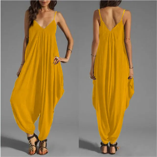 Long Bodysuit Fashion Summer Women's Harem Romper Jumpsuit