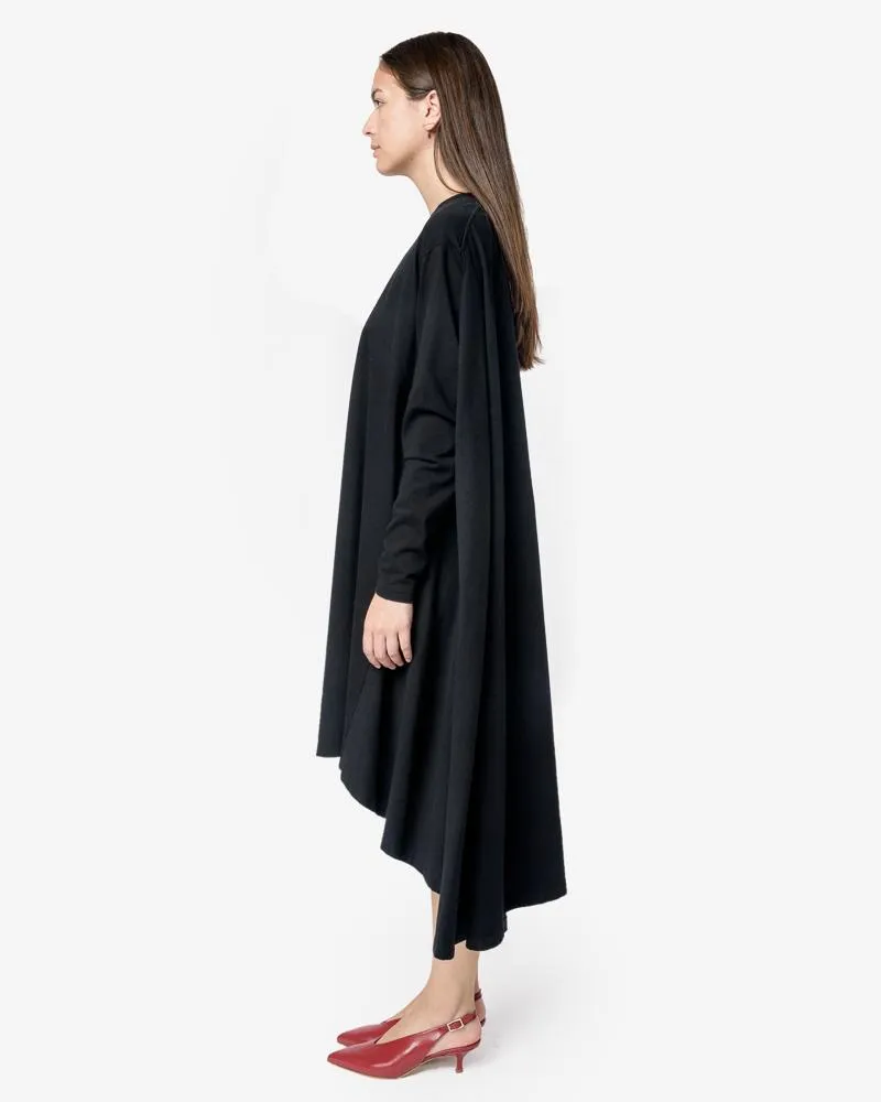 Long Oversized Sweatshirt Dress in Black