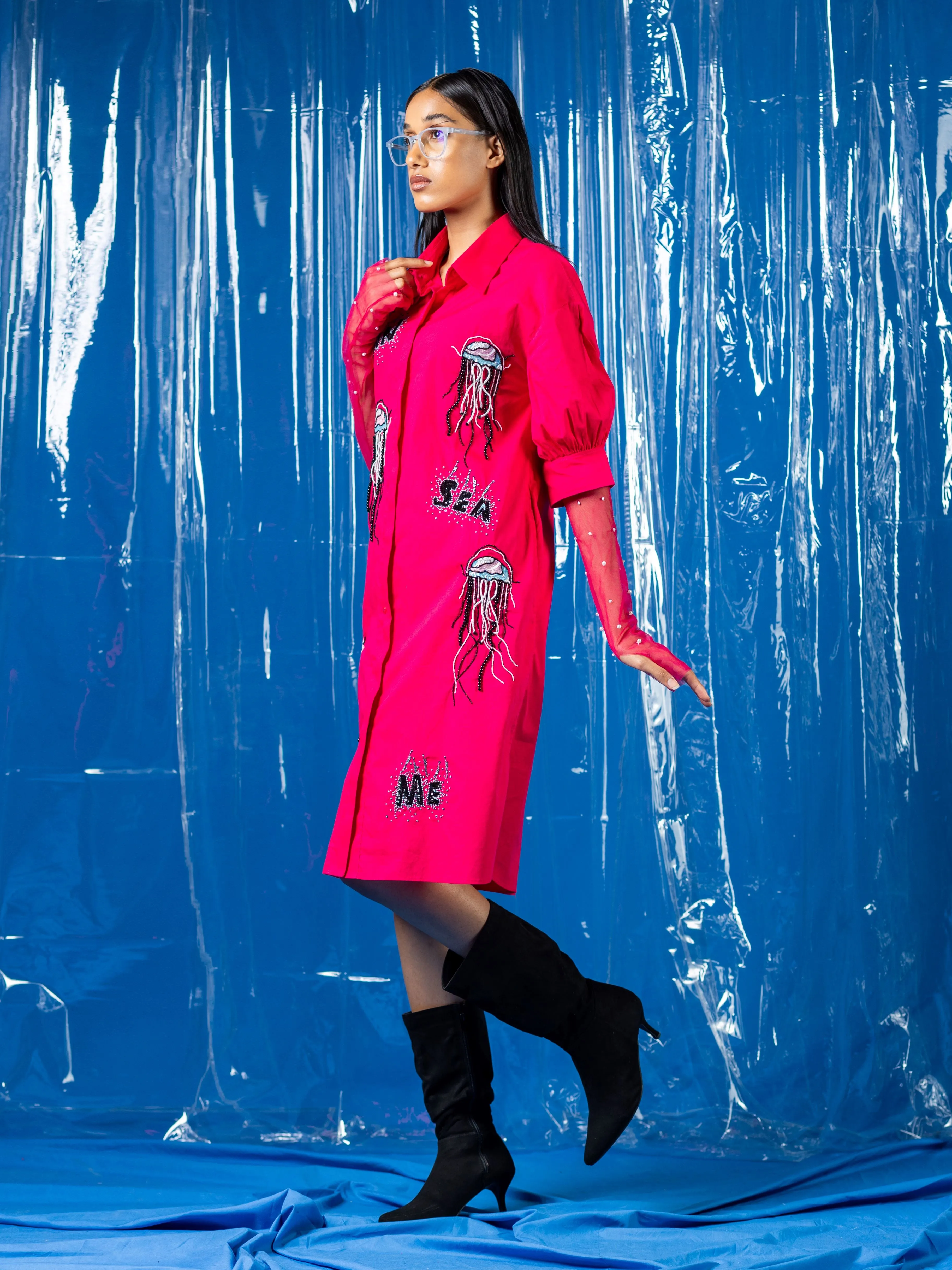 Magenta ocean sea me dress