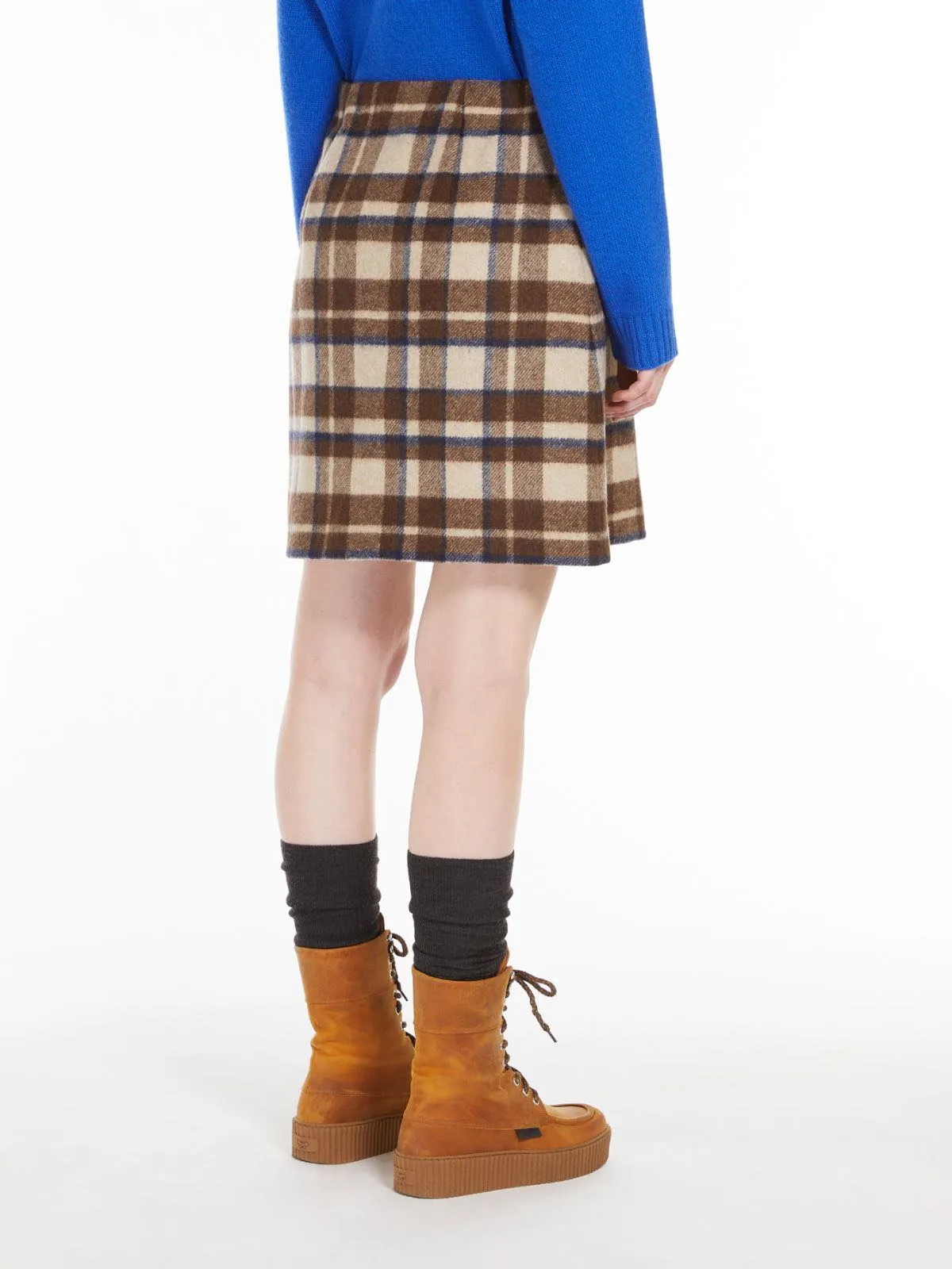 MaxMara Weekend Women's Epoca Short Chequered Wool Skirt