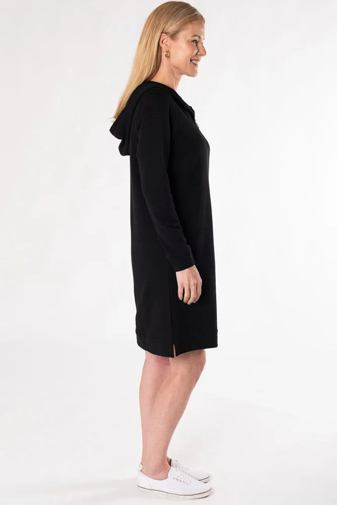 Mina Bamboo Hoodie Dress - Black