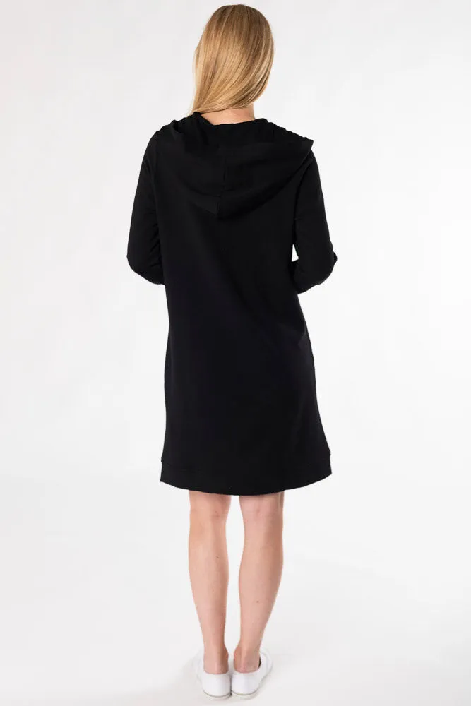 Mina Bamboo Hoodie Dress - Black