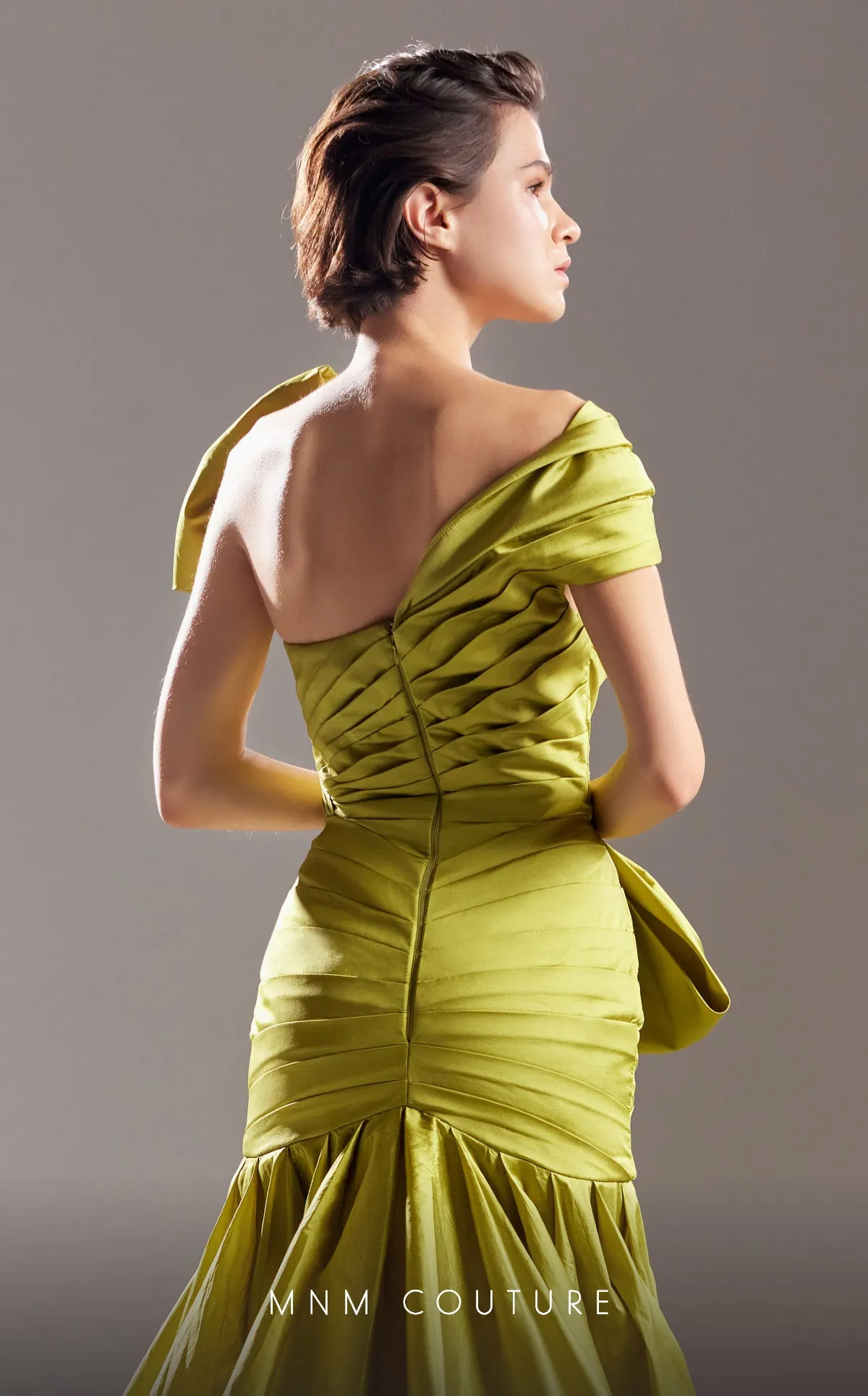 MNM Couture G1542 : Command Attention in a Dramatic Taffeta Mermaid Gown.