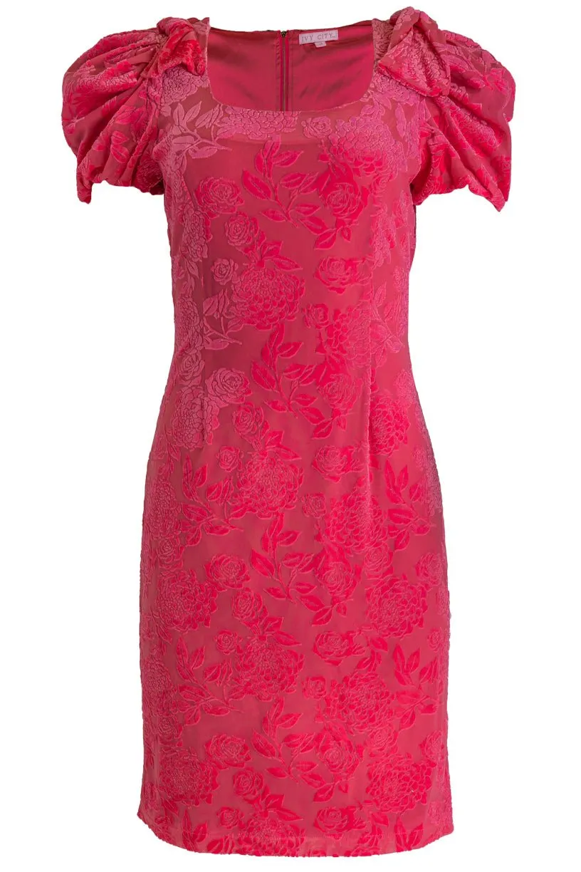 Nina Bow Dress in Pink Velvet - FINAL SALE