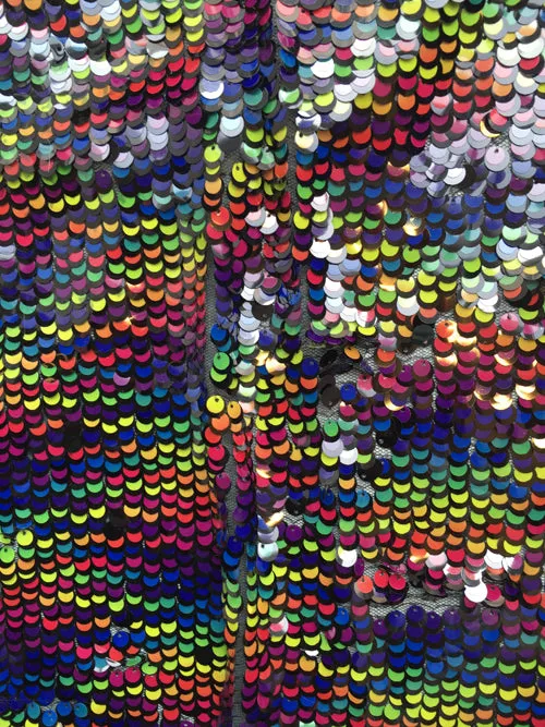 No.39 Rubiks Cube sequin multi-coloured V- Neck kaftan Gown
