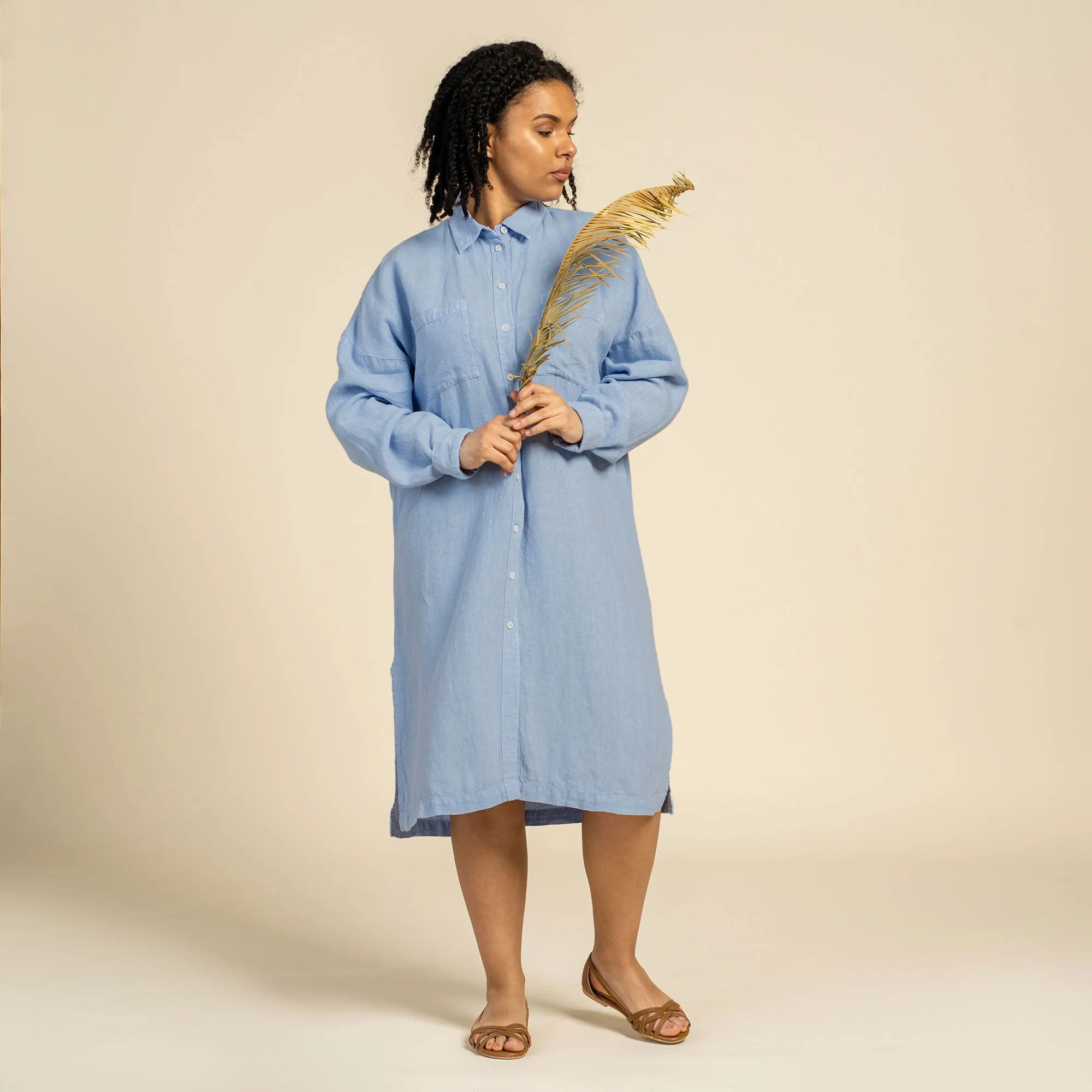 Oversize Shirt Dress Margo Cloudy Blue