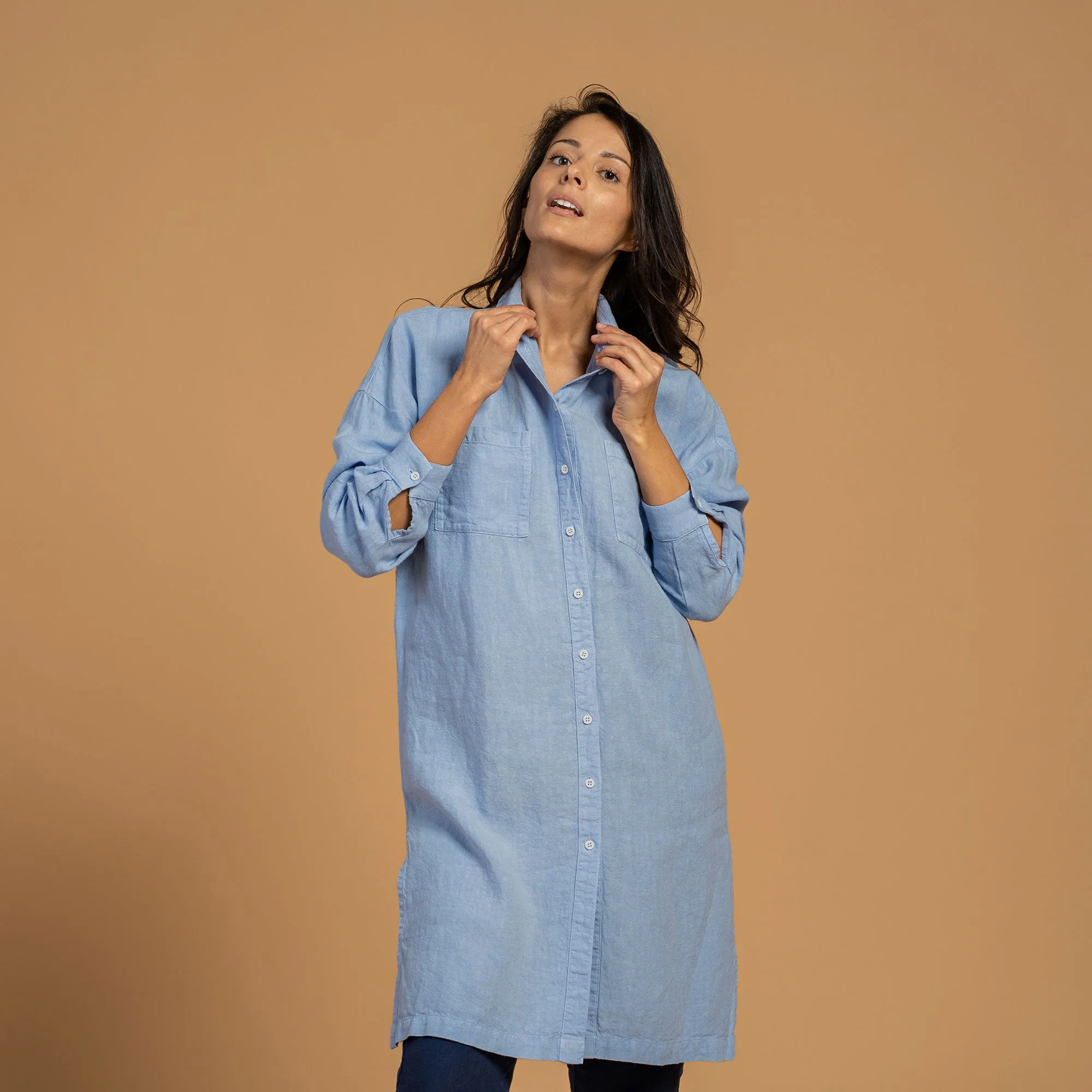Oversize Shirt Dress Margo Cloudy Blue