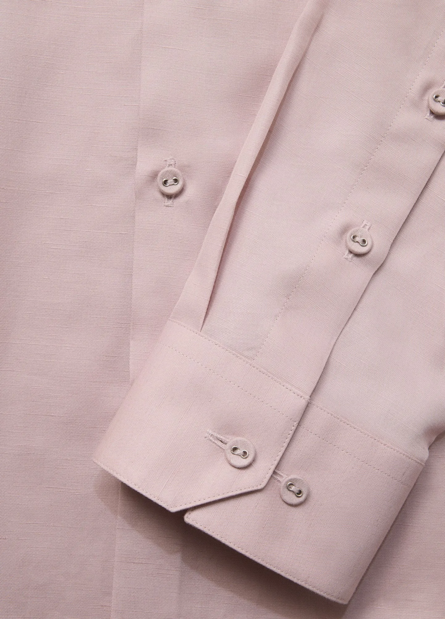 Panelled Cotton Linen Shirt Dusty Pink