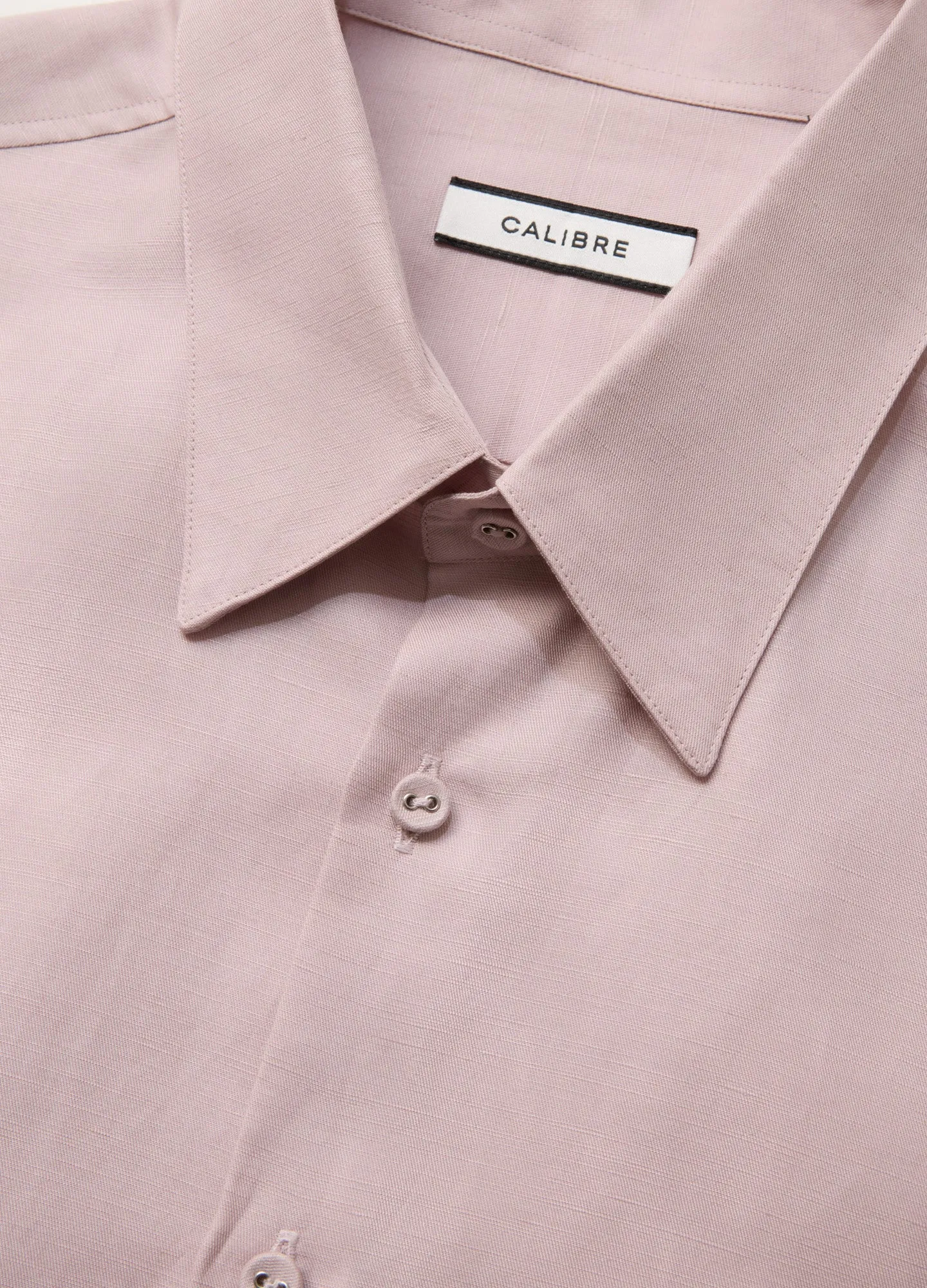 Panelled Cotton Linen Shirt Dusty Pink