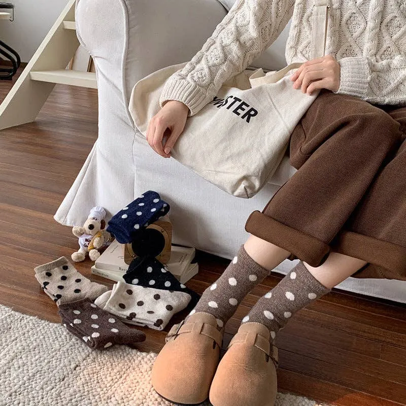 Polka Dot Wool Socks
