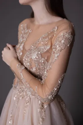 Romantic Gown in Gold - In Stock