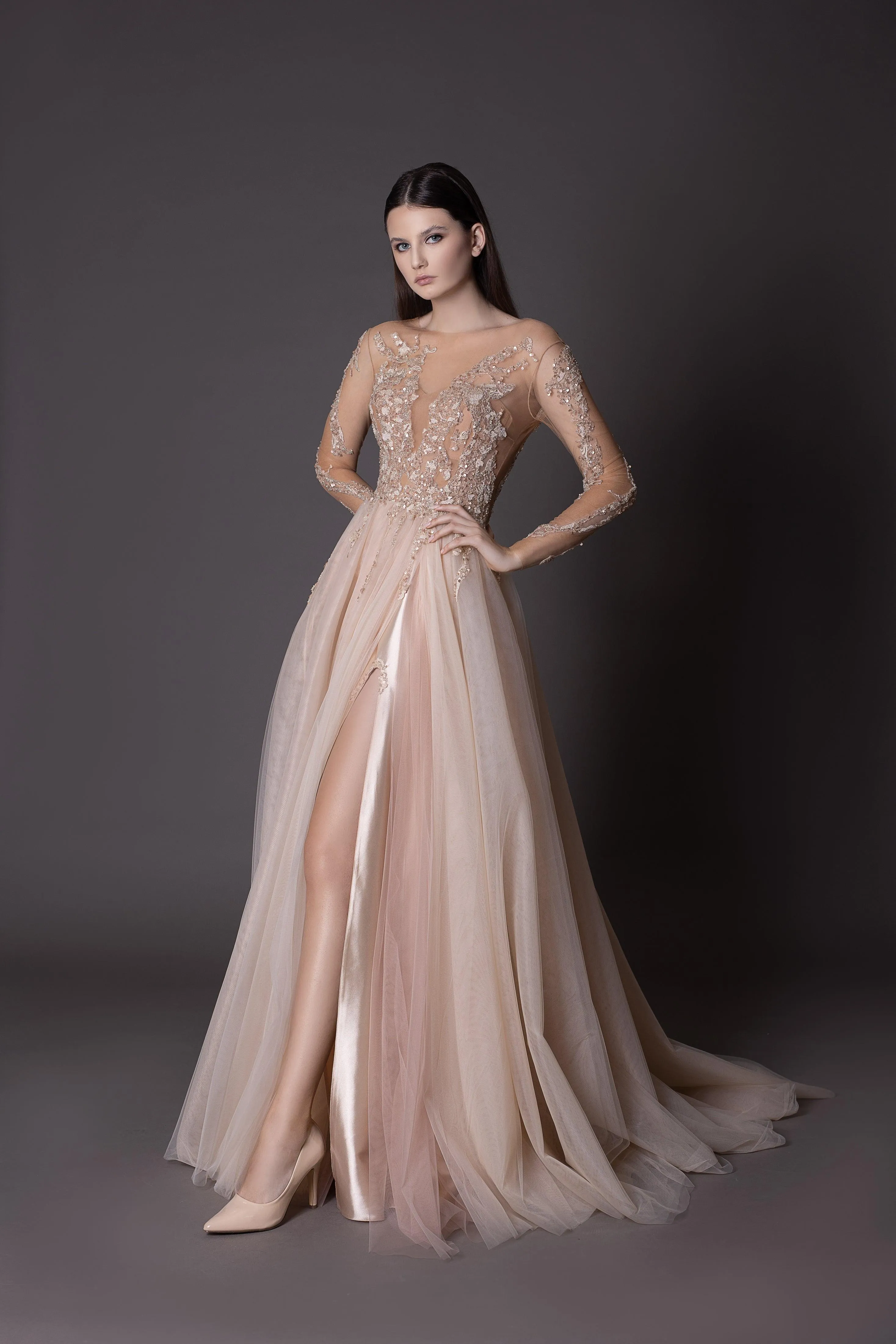 Romantic Gown in Gold - In Stock