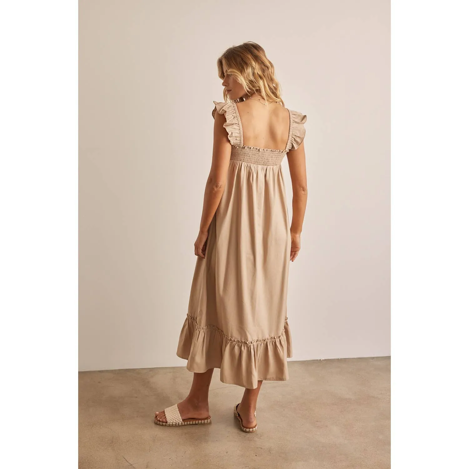 Romantic Notion Smocked Midi Dress