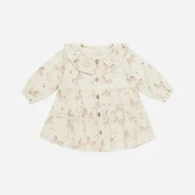 Ruffle Collar Button Dress