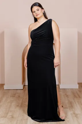 Sample Black Moira Convertible Velvet Dress | Ready To Ship