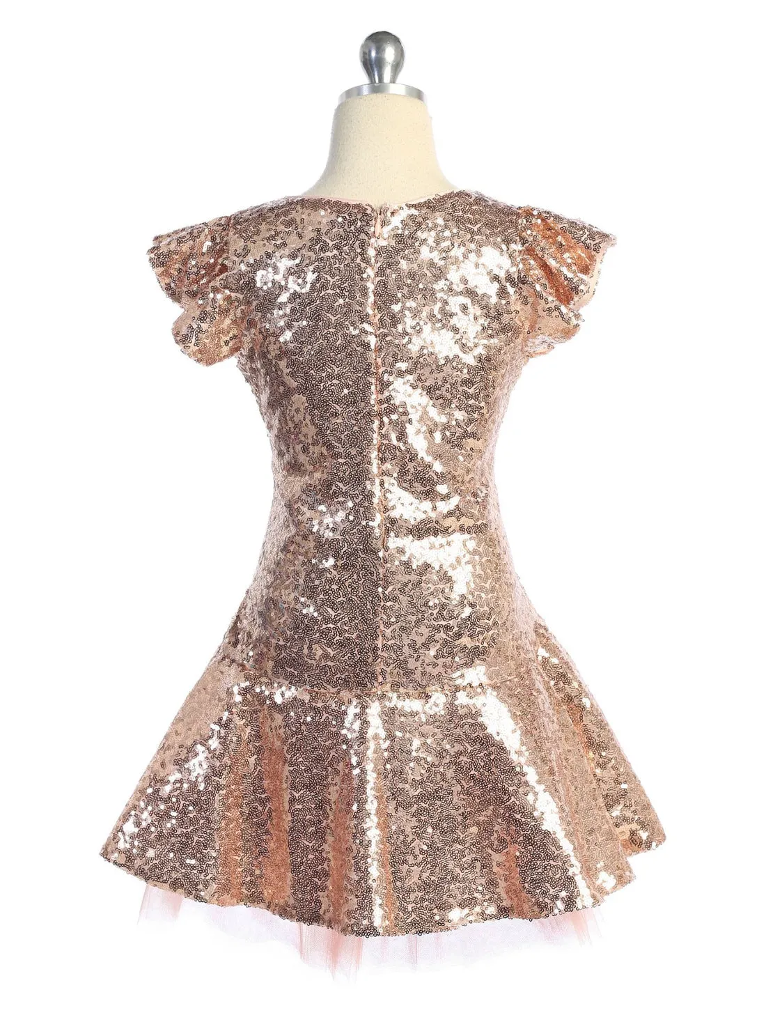 Sequin Ruffle Sleeve Tutu Girl Party Dress by AS530 Kids Dream - Girl Formal Dresses