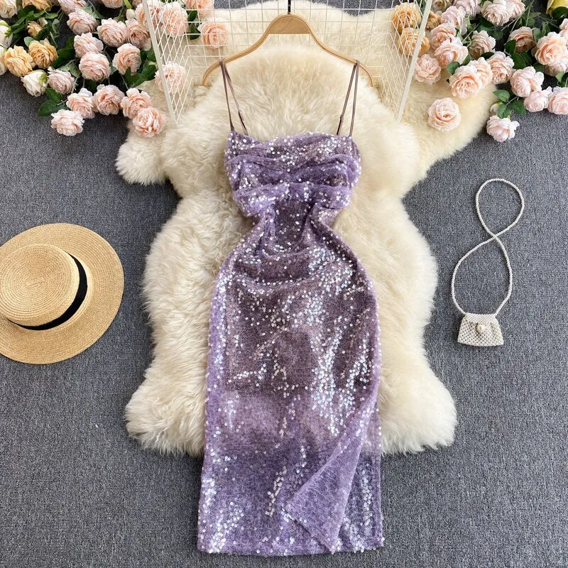 Shiny Sequin Tulle Dress