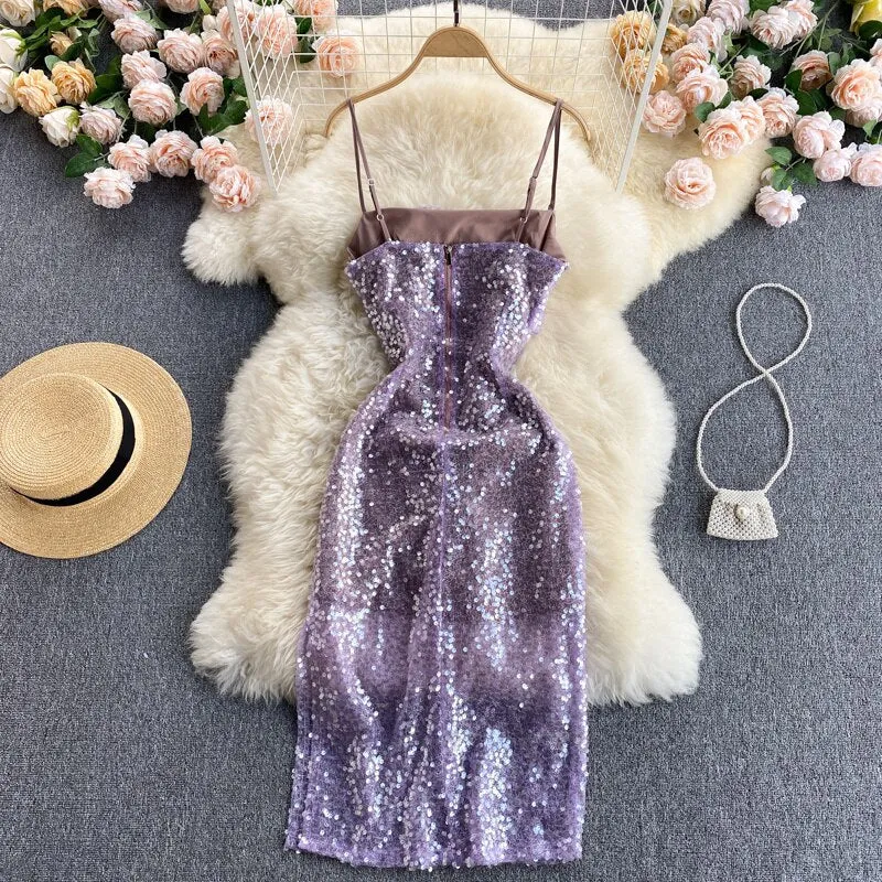 Shiny Sequin Tulle Dress