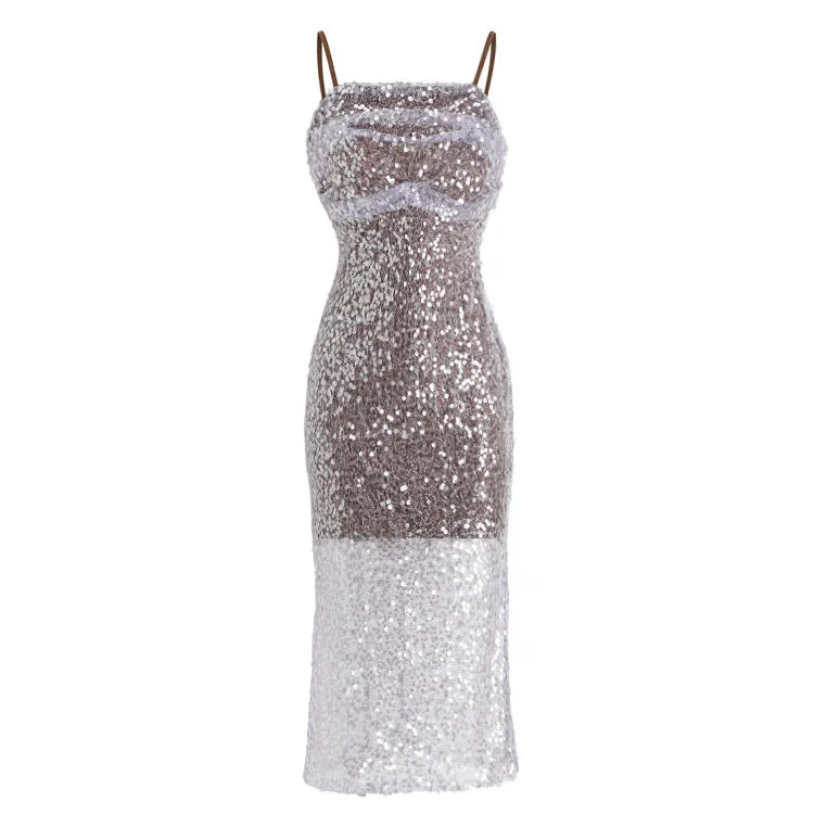 Shiny Sequin Tulle Dress
