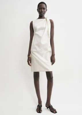 Shoulder-twist dress ecru