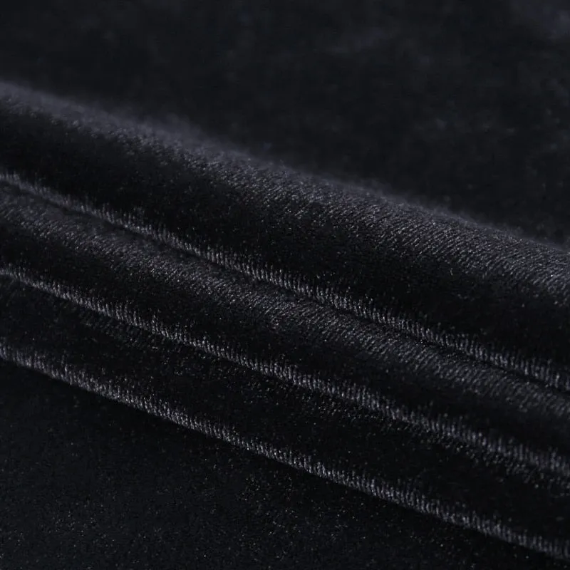 Sleek Black Velvet Sleeveless Sheath Dress with Spaghetti Straps