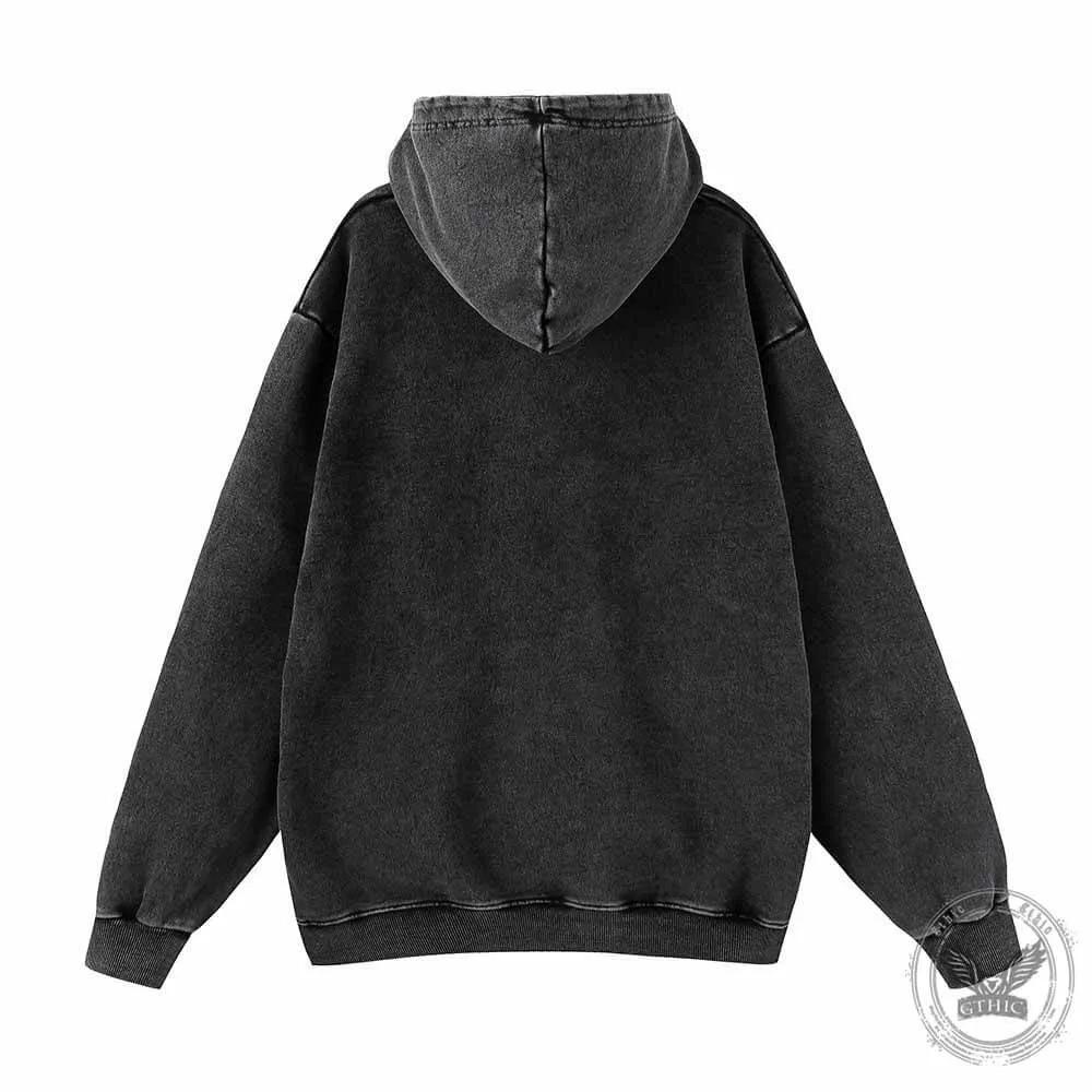 Sons Of Aspirin Skull Biker Vintage Washed Hoodie