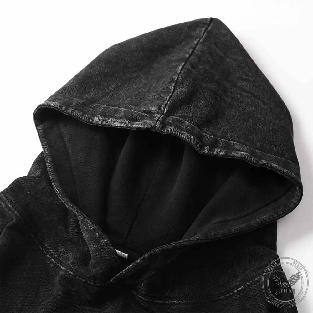 Sons Of Aspirin Skull Biker Vintage Washed Hoodie