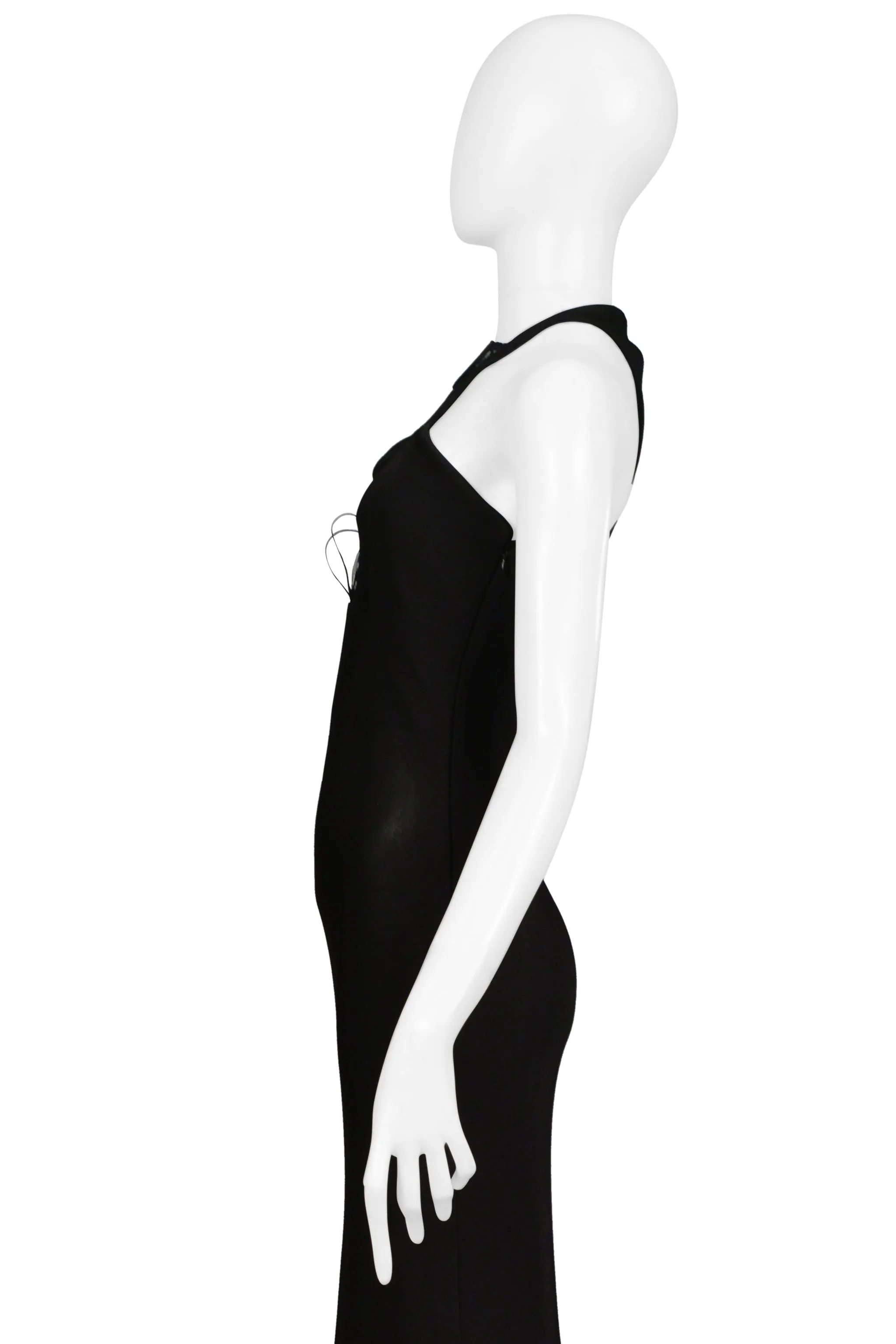SOPHIA KOKOSALAKI BLACK ARCHITECTURAL EVENING GOWN WITH INTRICATE BODICE 2008
