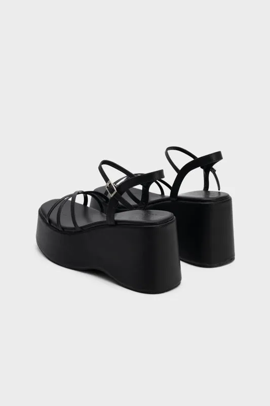 STRAPPY PLATFORM WEDGE HEEL SANDAL