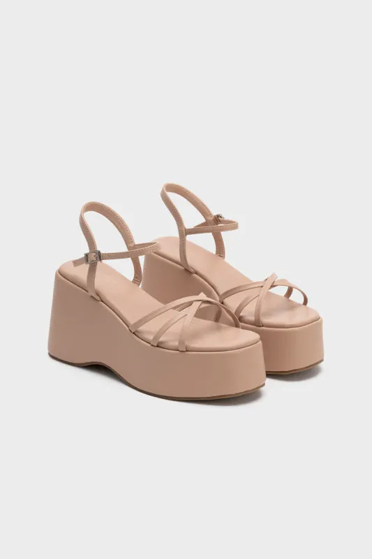 STRAPPY PLATFORM WEDGE HEEL SANDAL
