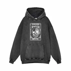 Survival Purely Out Of Spite Skull Tarot Hoodie