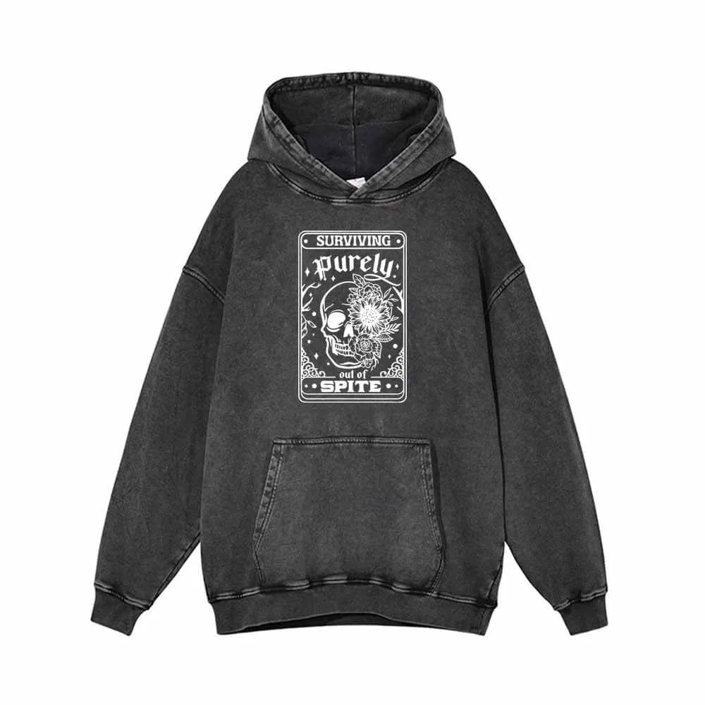 Survival Purely Out Of Spite Skull Tarot Hoodie