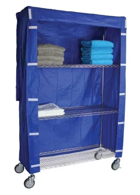 Tall Rolling Wire Shelving Cart Nylon Cover 18x60x72
