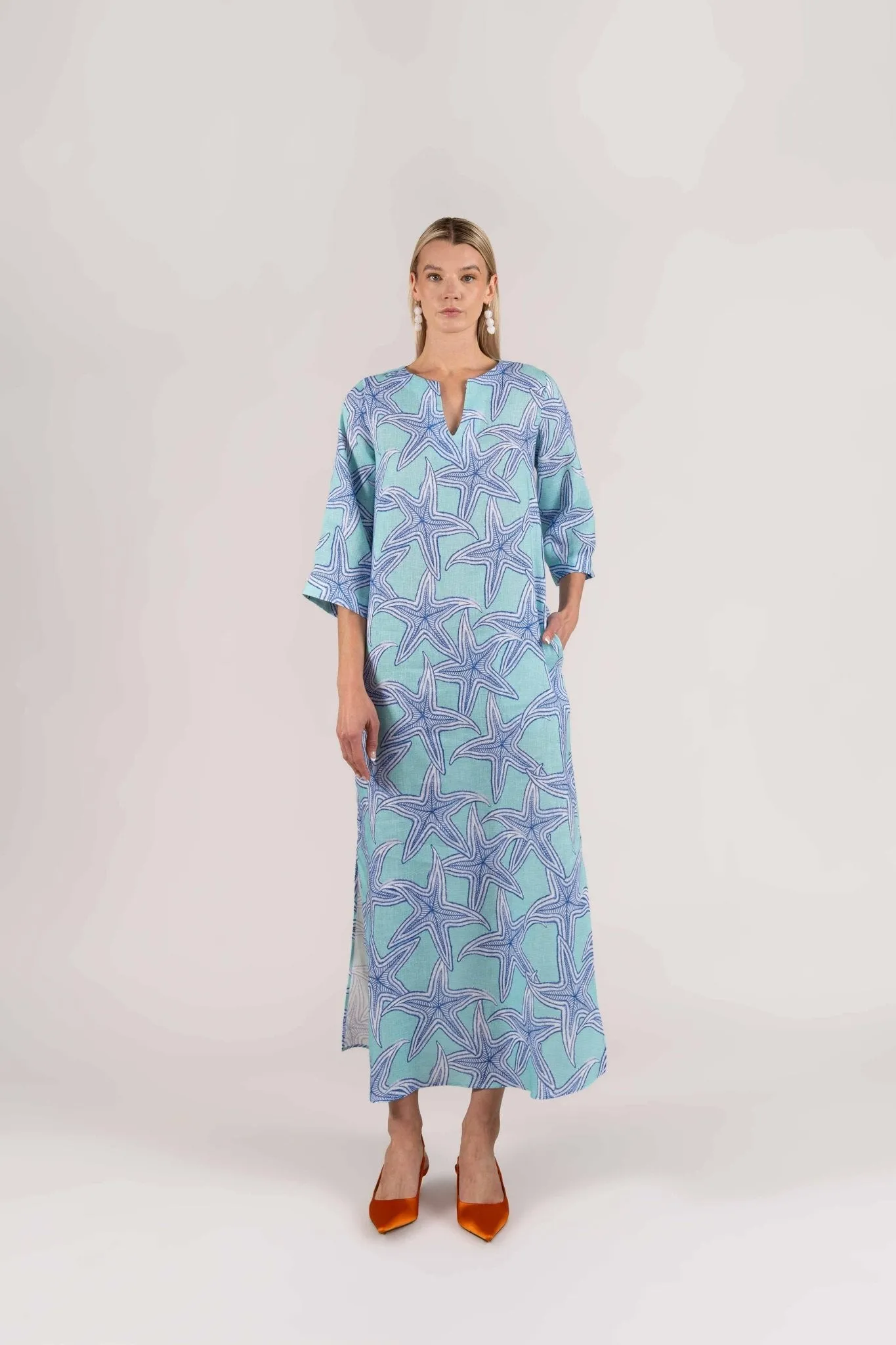 turquoise star stelle kaftan