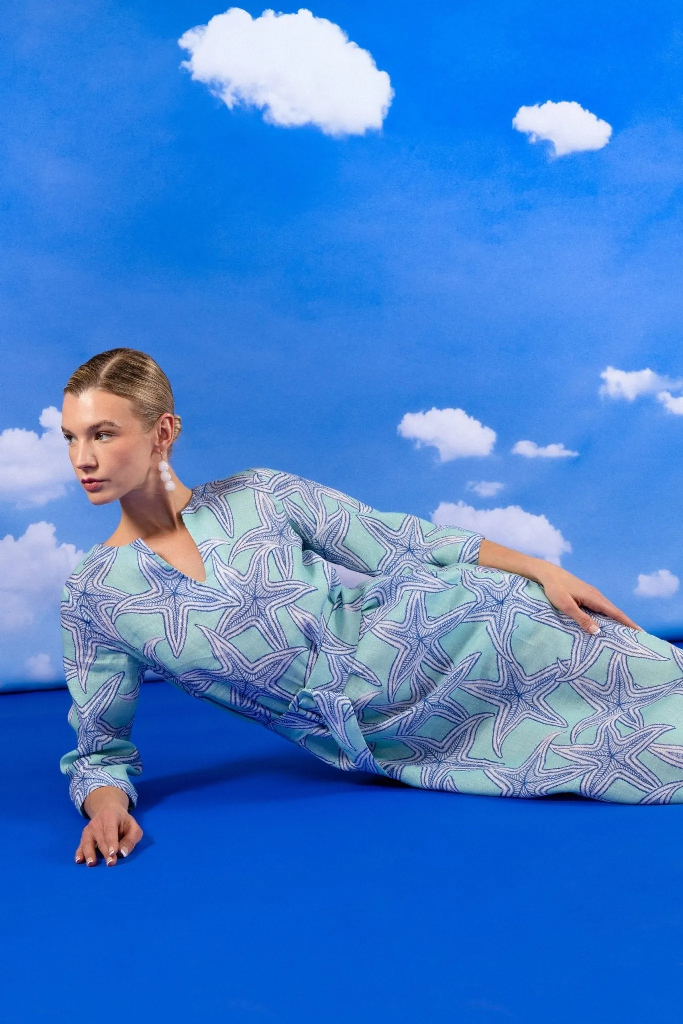 turquoise star stelle kaftan