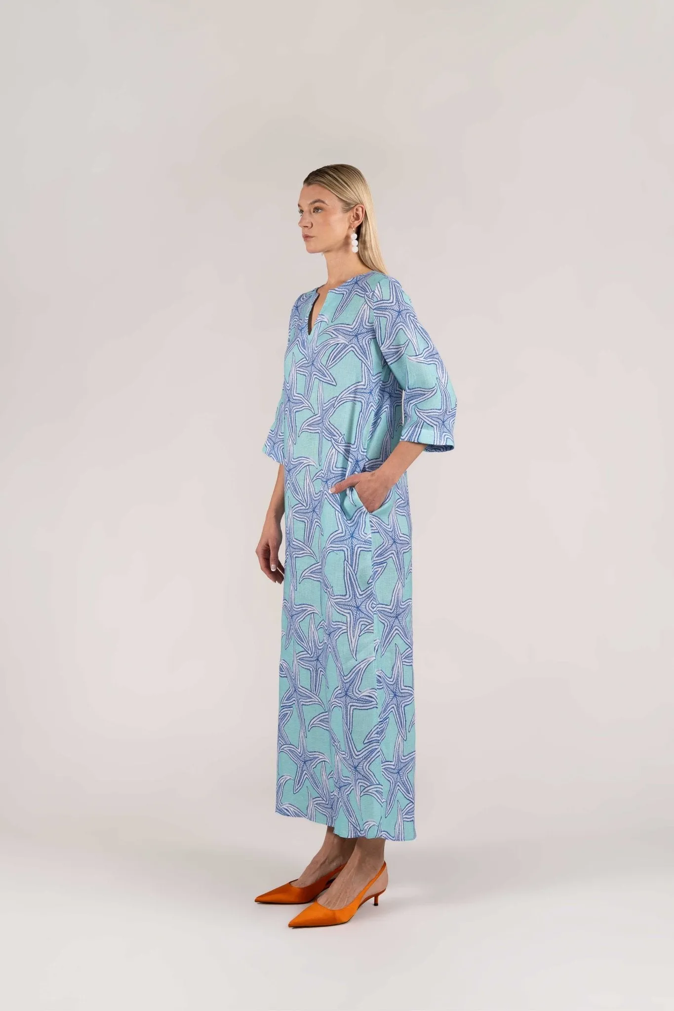 turquoise star stelle kaftan