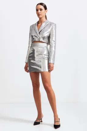 Two Piece Sequin Set - Silver
