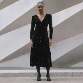 Velvet & Pearl Midi Dress