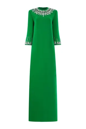 Wayfarer Straight Round Neck Velvet Floor Length Dress