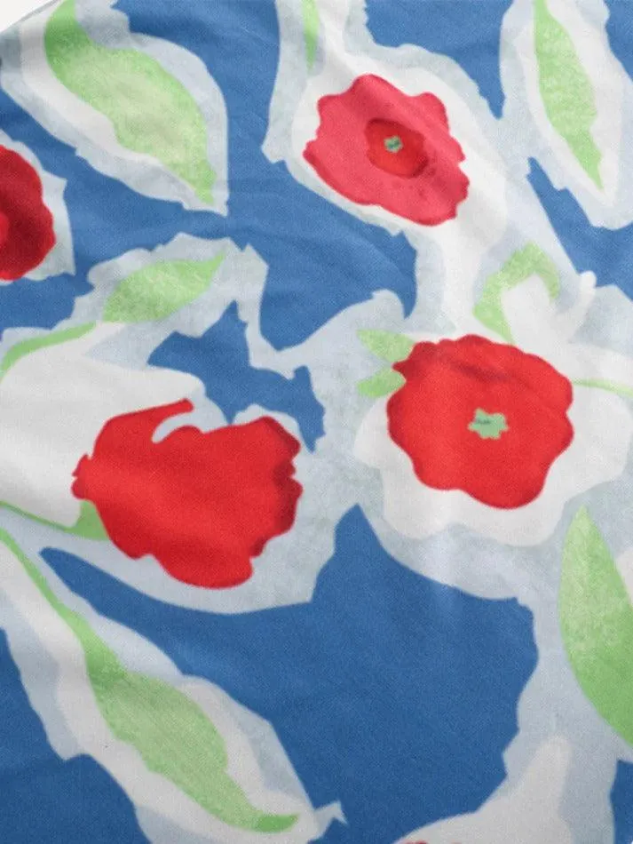 Wenkouban-Christmas Thanksgiving Gift New Year's Eve Dress Vintage Floral Print Backless Bandeau Mini Dress