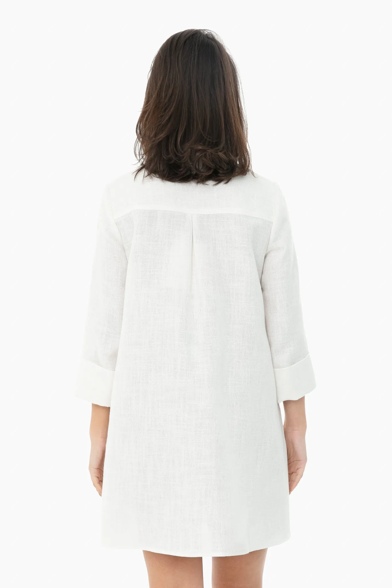White Basket Weave Megan Dress