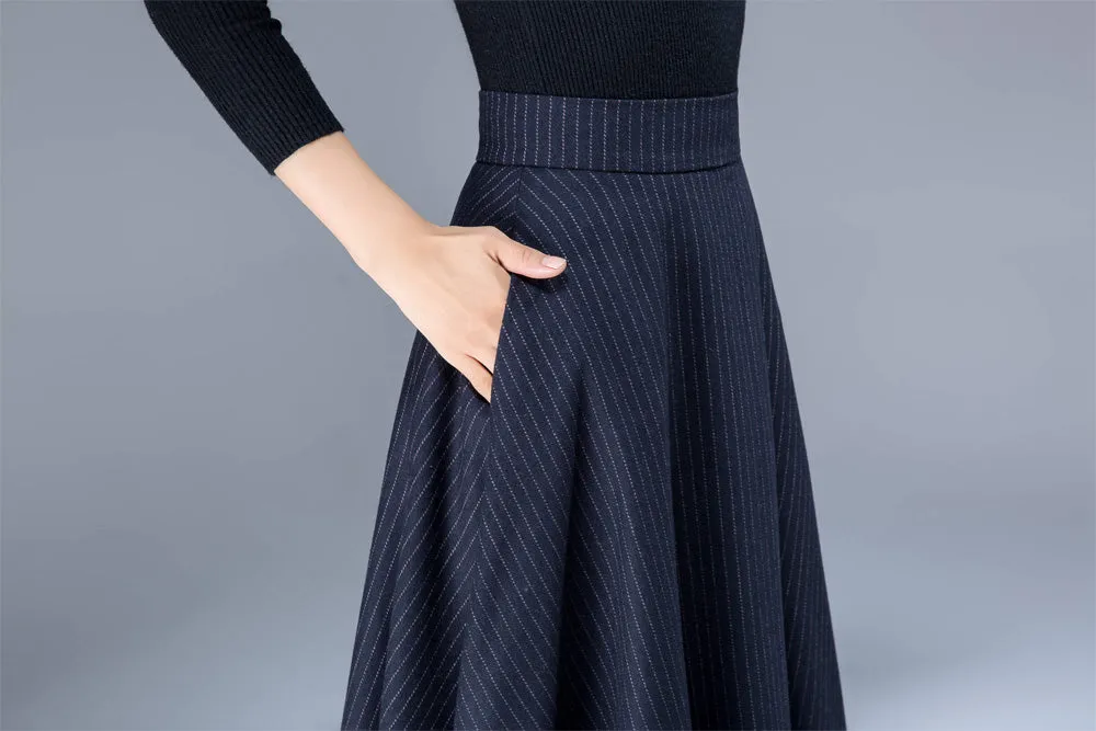 wool skirt, winter skirt, blue skirt, warm skirt, winter skirt, maxi skirt 1808